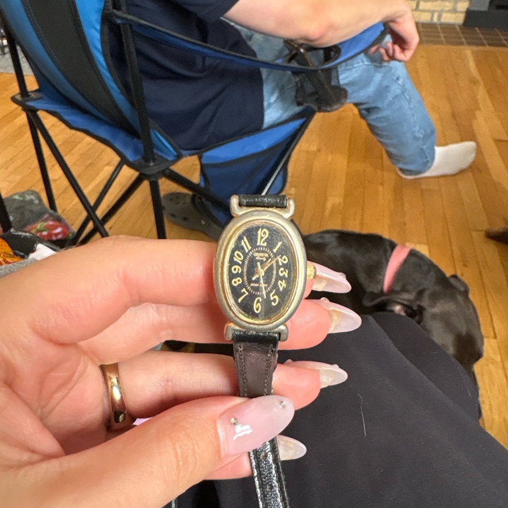 Geneva Black and Gold Women's Watch